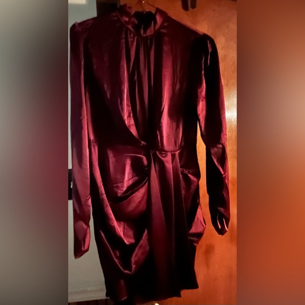 Burgundy mini dress